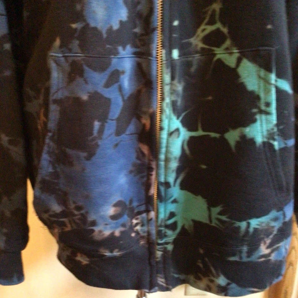 Men’s XX Large Hanes Ultimate Cotton Printpro Black Tie Dye Zipper Hoodie - Image 3 of 4