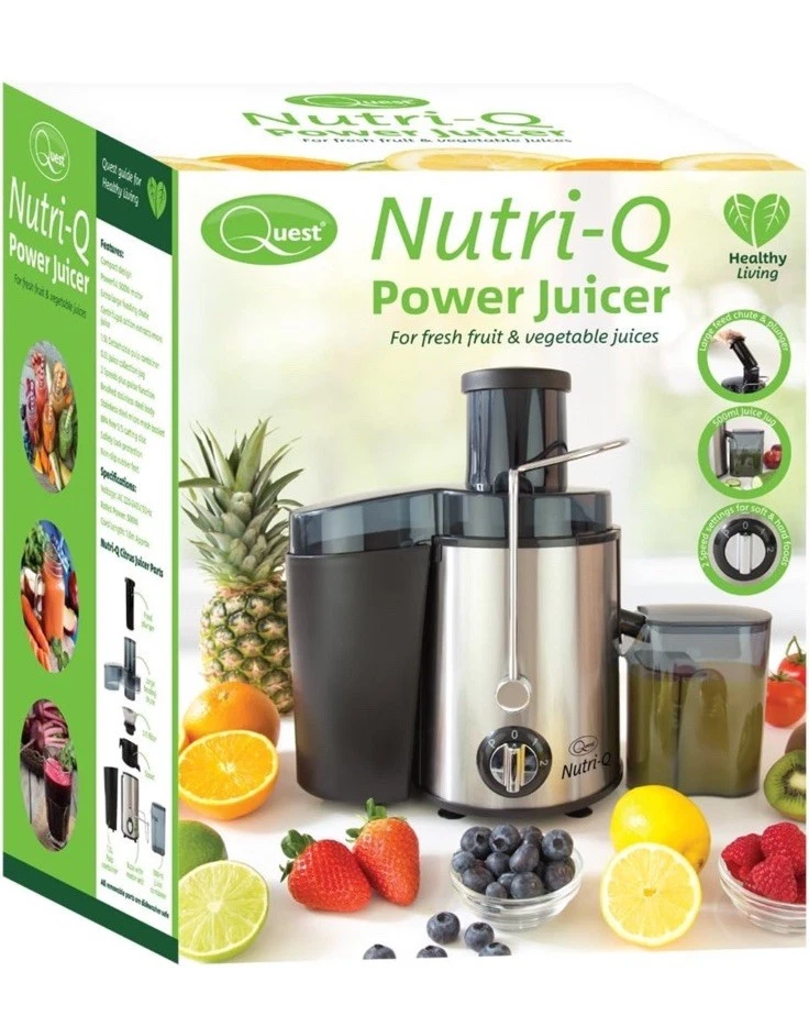 Nutri-Q Power Juicer With Centrifugal Extractor / 0.5L Jug & 1.5L Pulp Container