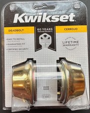 Kwikset Deadbolt-Both Sides Keyed-Gold Brass Finish-NIB
