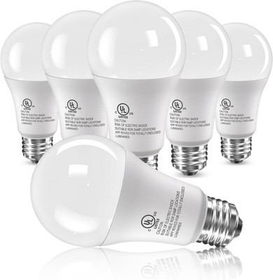 6 Pack LED Light Bulbs 100 Watt Equivalent, A19 15W 5000K Daylight, Super Bright