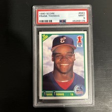1990 SCORE Frank Thomas Rookie Card RC #663 PSA 9 MINT 1st Round Draft Pick!. rookie card picture