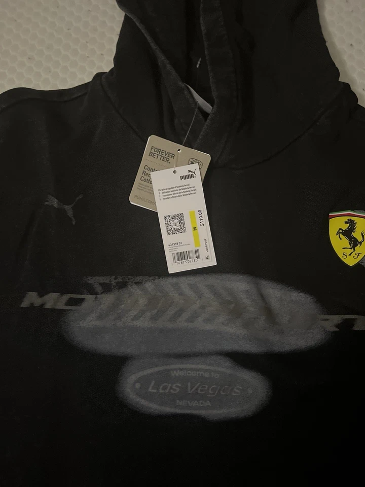 Sudadera con Capucha Ferrari Race Deserts Talla Mediana Negra Estampado Gráfico Foto 3 de 4