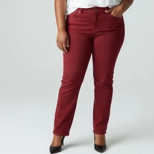 FDJ French Dressing Jeans Petite Olivia Straight Leg Red Women's Size 8P