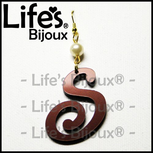 Orecchino Donna Iniziale Lettera Plexiglass Pendente Alfabeto 4cm Bronzo - Foto 15 di 17