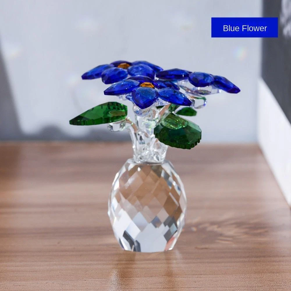 Crystal Blue Crystal Flowers Ornaments Blue Crystal Flower