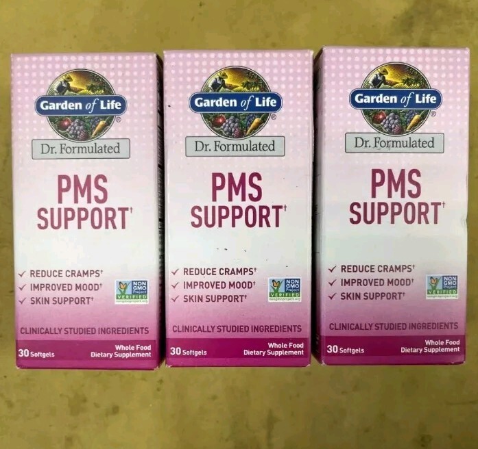 3 PK PMS Support Garden of Life 30 CT Cramps Mood Skin Health VITAMINS MINERALS