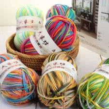 Milk 5ply Yarn 50g Soft Hand Thick Cotton Wool DIY Rainbow Knitting Crochet
