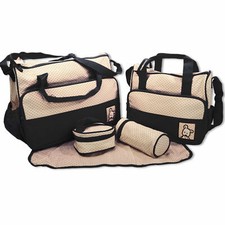 Large 5pcs Baby Nappy Diaper Mummy Hospital Changing Bag Shoulder Handbag