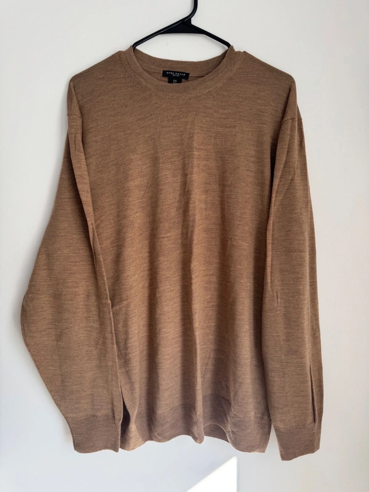 Mark Shale Sweater Men XXL 100% Merino Wool Pullover Long Sleeve Brown
