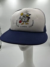 Vintage Spangler Candy Company Baseball Cap Dum Dums Drum Blue White Adjustable