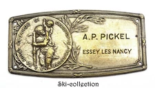 Plaque de Véhicule Ancienne, St.Christophe Patron des Voyageurs. France. 1930