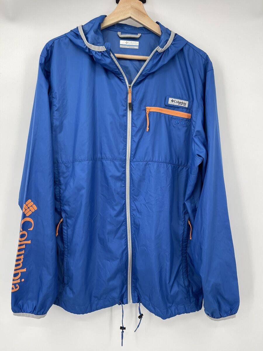 Columbia PFG Windbreaker Jacket Mens Medium Blue Performance Columbia PFG Windbreaker Jacket Mens Medium Blue Performance