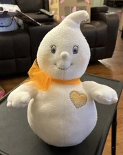 Hallmark Halloween Plush Ghost Jerome Le Fantome Orange Plaid Heart 12" Tall