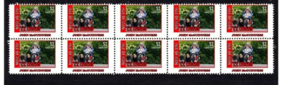 JOHN MCGUINNESS ISLE OF MAN TT MOTORCYCLE LEGEND STRIP OF 10 MINT STAMPS 2