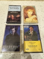 4 Cassette Tapes Ray Charles Reba McEntire Boxcar Willie Billy Joe Royal
