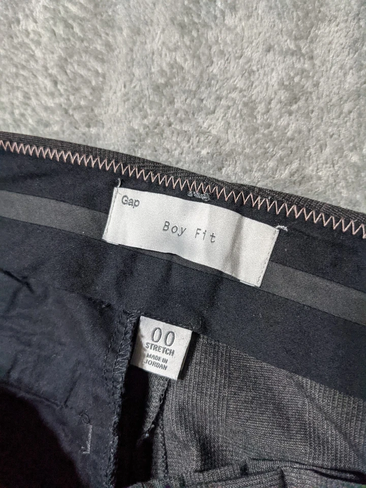 Pantalones de vestir GAP para mujer TALLA 00 calce de niño frente plano pierna recta gris liso  Foto 4 de 4