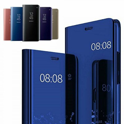 Cool Smart Flip Mirror For Samsung Galaxy S25 Plus S24 A16 Smooth Glossy Case