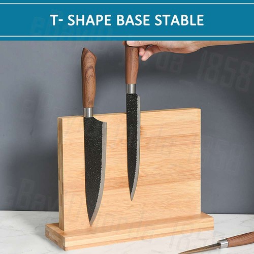 Magnet Knife Holder Cutlery Bamboo Storage Stand Rack Block Kitchen Stand Tool - Picture 7 of 12