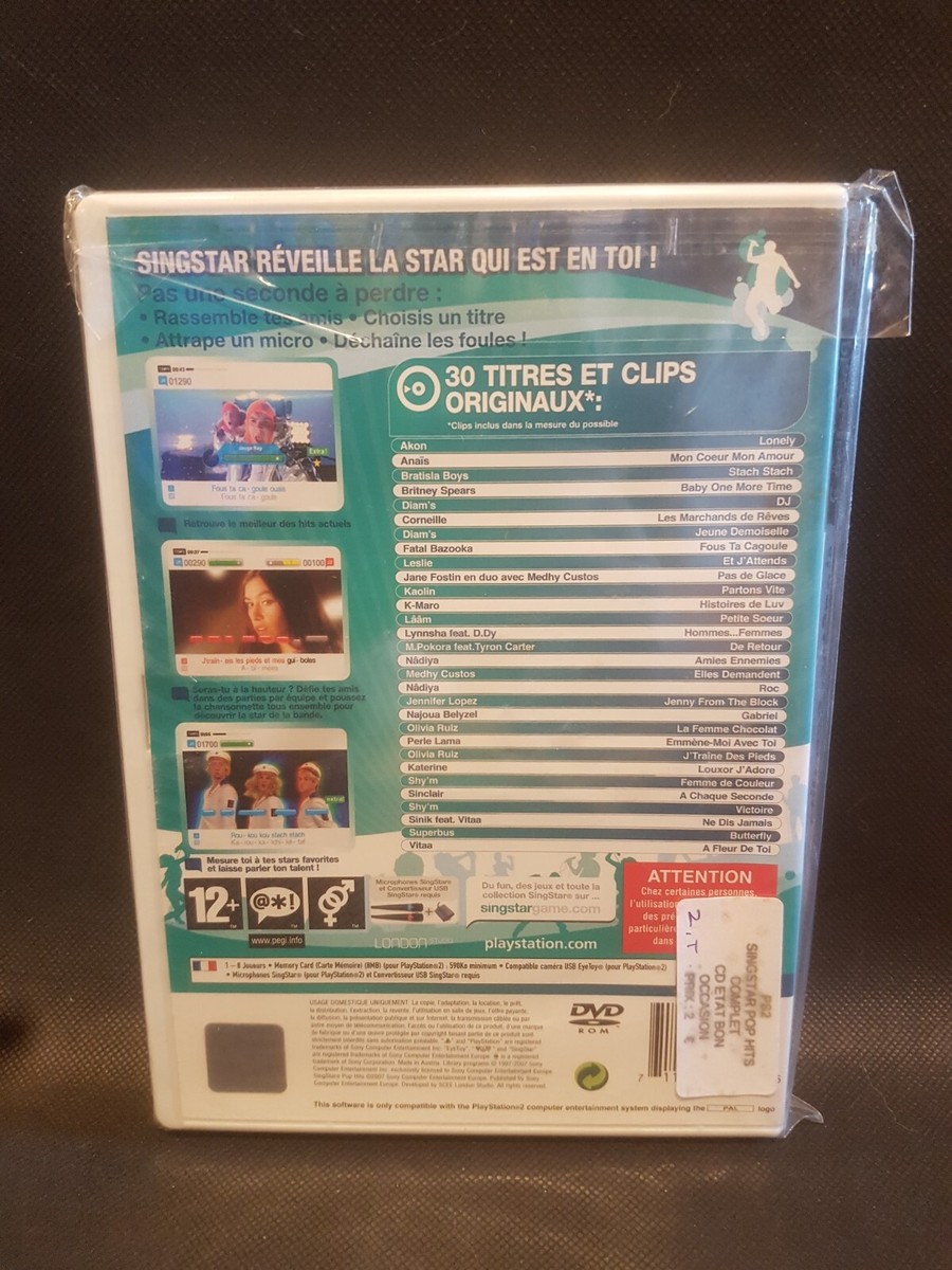 Singstar Pop Hits 1ère édition PS2 - Complet, Version Française, Bon état