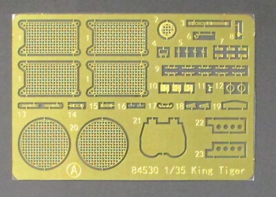 Hobby Boss 1/35 Scale King Tiger Porsche Turret - PE Sheet A from Kit No. 84530