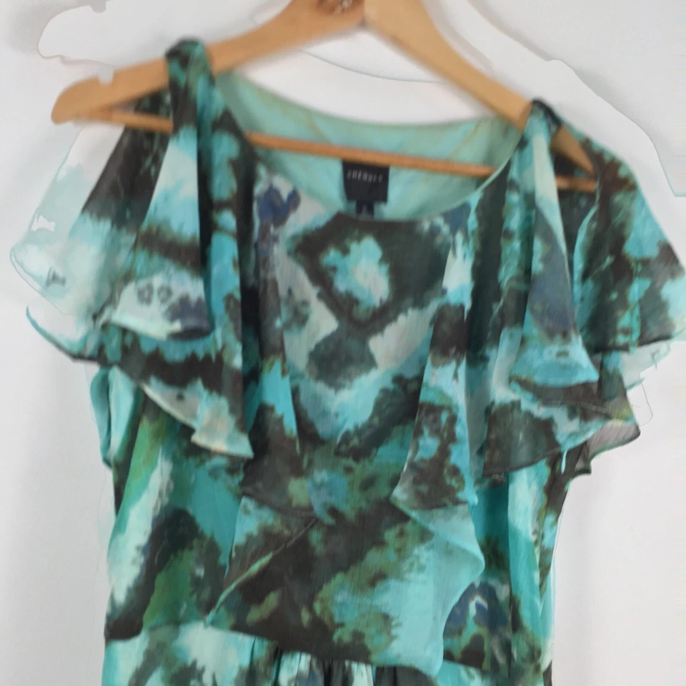 Vestido mujer a cuadros talla US 6 aus 10 lápiz azul geométrico manga corta 041036 Foto 2 de 4