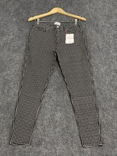 Savida Pants Womens 8 Plaid Check Career Chino Jeans Business Black UK:10 N268