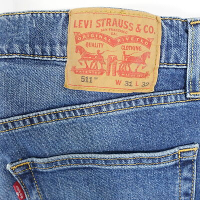 LEVIS 511 4908 FADED STONEWASHED BLUE 31X32 SLIM FIT STRETCH