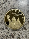 Lady Liberty Beacon Of Light 24 Kt Gold Layered With Swarovski Crystal Coin