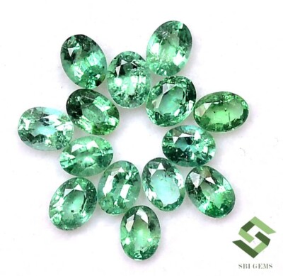 4x3 mm Natural Emerald Oval Cut Lot 05 Pcs 0.76 CTS Untreated Loose Gemstones