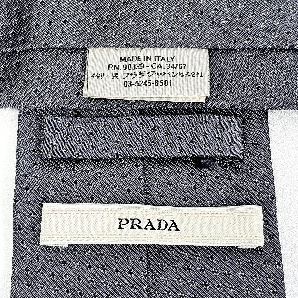 Prada Men's Gray Pin Dot 100% Silk Tie Necktie Authentic | eBay