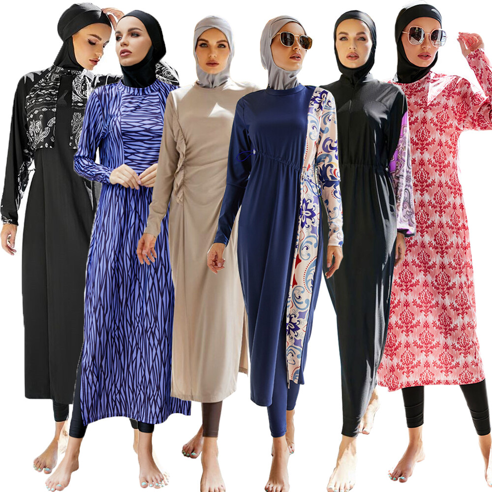 muslim swim dress WITH Leggings, Islamic Swimsuit, Burkini, Swim Dress, Religious Swimwear, Modesty, Christian Swim, Tznius, Full Coverage or around town Muslim Burkini 3 Pieces Set