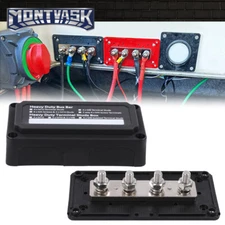 4 Way Bus Bar/Power Distribution Box Screw Terminal Studs 300A 48V DC Heavy Duty
