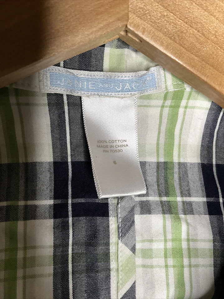 Blazer a Cuadros Janie And Jack Niño Pequeño Talla 6 Seersucker "Afternoon Garden" Foto 2 de 3