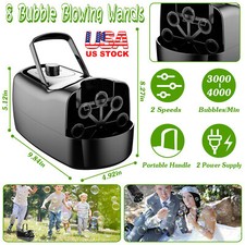 Portable Bubble Blowing Machine w/ Automatic Operation Dual Speed Functionality