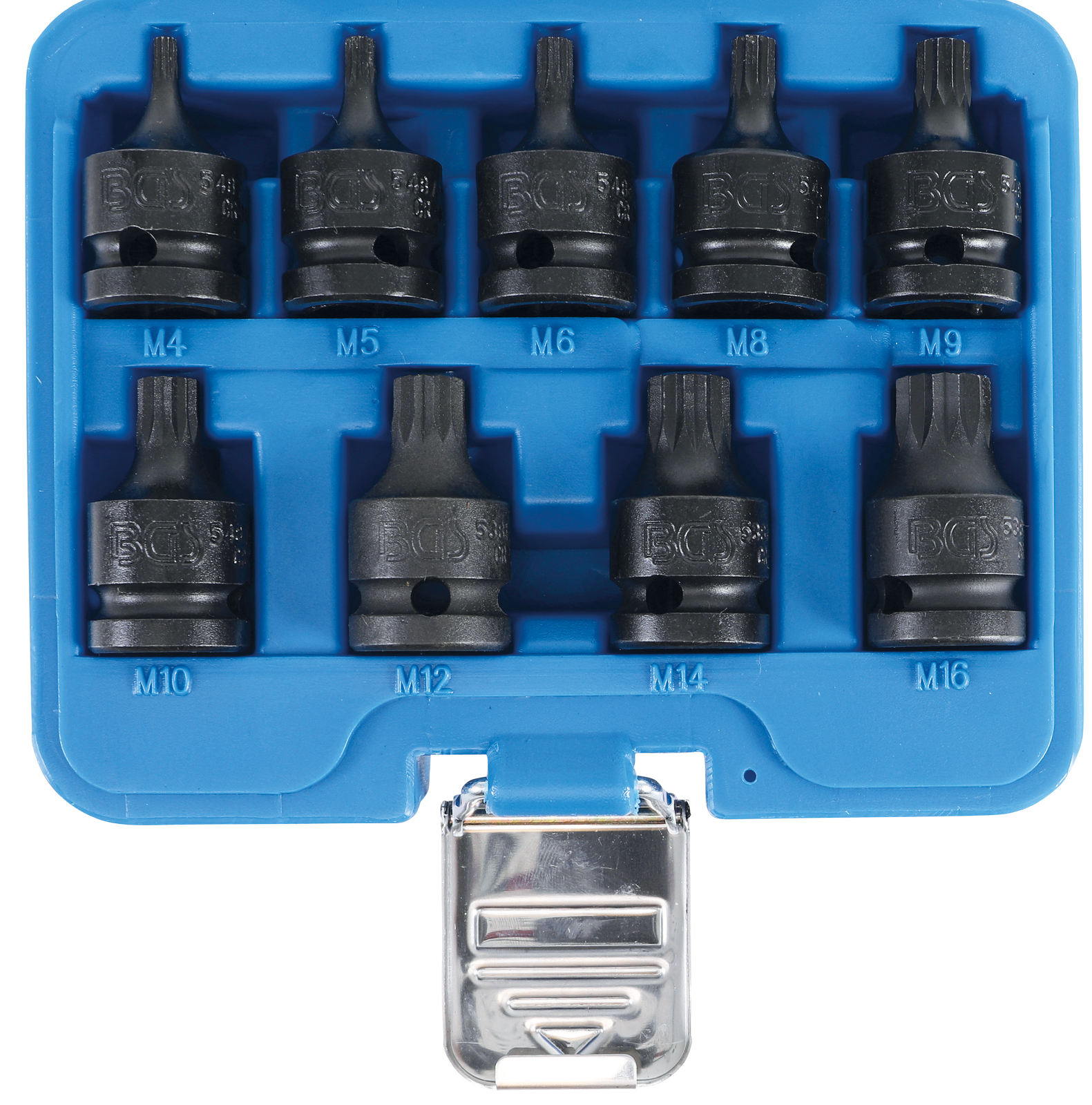 BGS - Spline XZN, Stubby M4 - M18, Impact Sockets - 9 Pcs - 1/2 Inch Drive  5487
