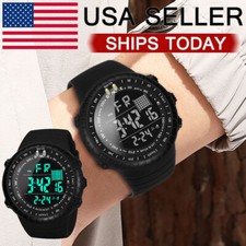 Mens Multifunctional Watch LED Display Large Screen Outdoor Sports Waterproof US