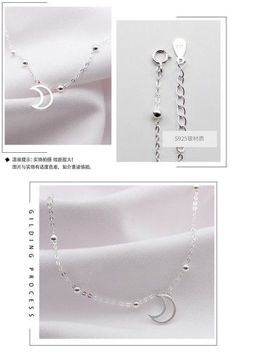 Sterling Silver Moon Bracelet For Women & Girls - Cute Moon Bracelet - Picture 7 of 8