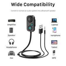 Wireless Bluetooth 5.1 Transmitter Receiver Car Music Audio 3.5 mm Aux Ada FAST