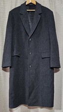 London Fog Coat Men's 44L Gray / Charcoal Double Breasted Coat Wool USA Made