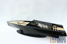 BLACK Color 118 Wally Power Yacht Model 36" - Handmade Wooden Ship
