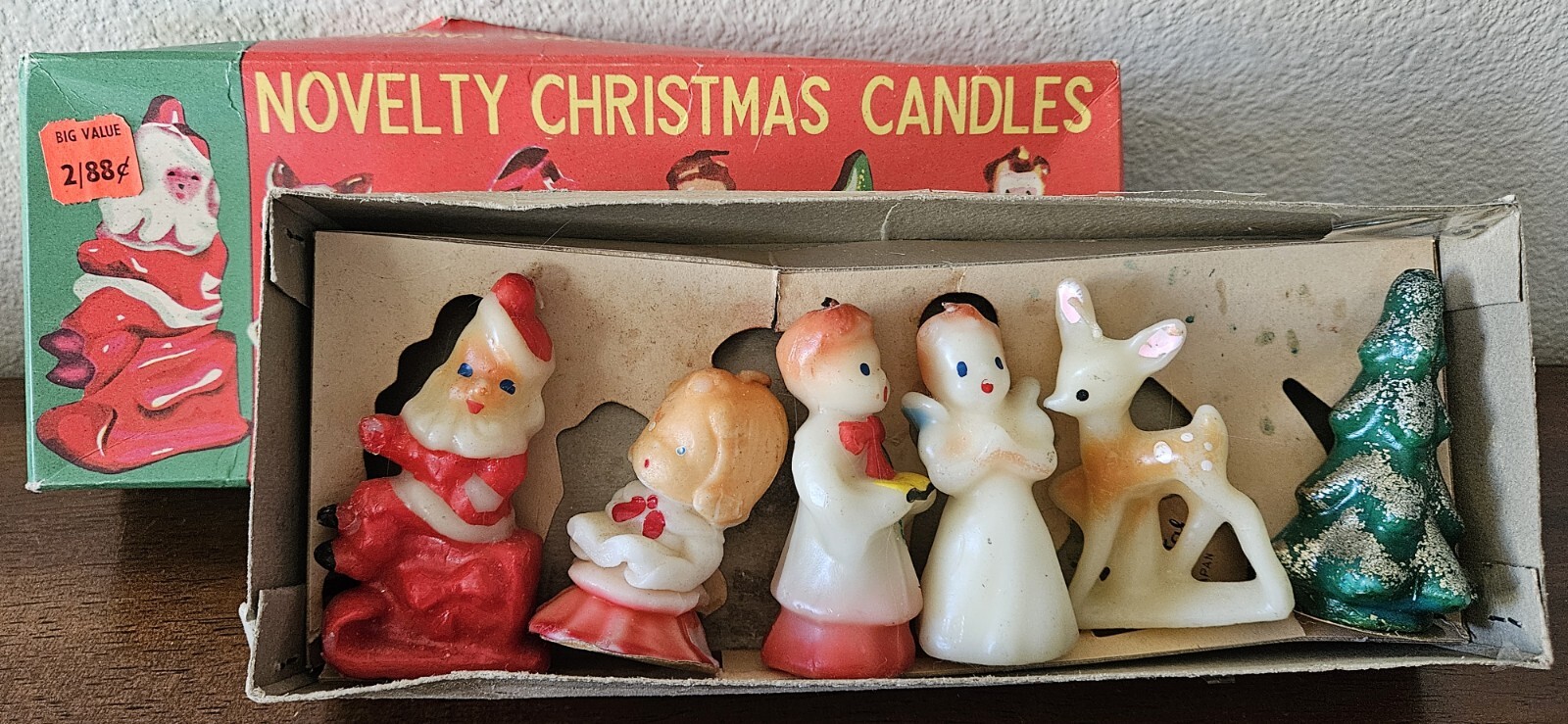 VTG 1950s Gurley Novelty Co Candles & Made in Japan 6 Candle Lot w/ Box
