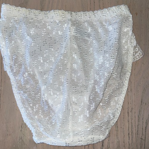 VIntage Oscar De La Renta Panty Hi-Cut M Wedding White Union USA Lace Flutter - Picture 9 of 11