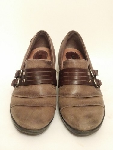 dubbele Shooties gesp Taupe 6 Loafer blokhak bruine 5 Earth damesmaat OwEtYqw