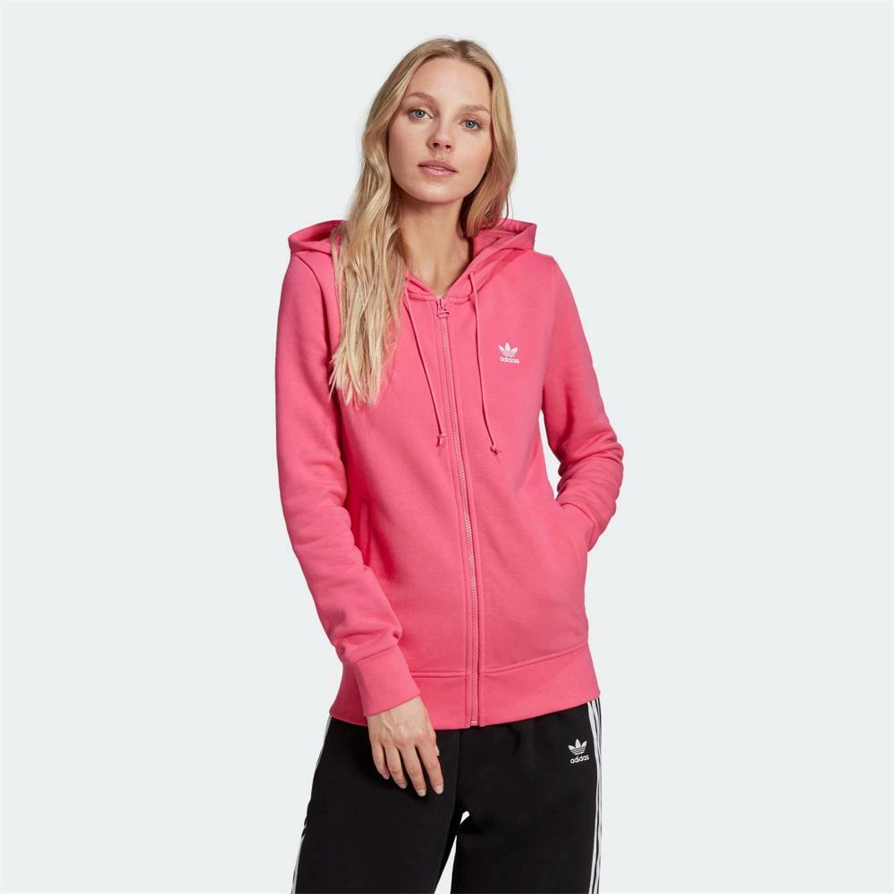 adidas Originals Trefoil Essentials Damen Zip Hoodie Sweatshirt  Kapuzenjacke Pul | eBay