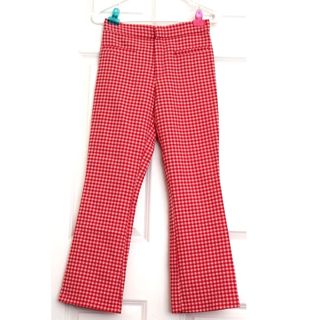 Zara red checked trousers Clearance