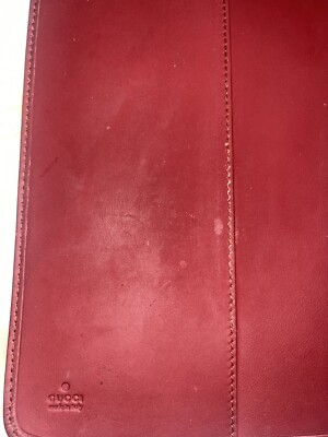 🇮🇹GUCCI GG Monogram Guccissima Red Leather Ipad /Tablet Cover