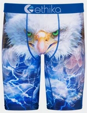 Ethika the Staple EAGLE SHOCK Lightning Clouds Long Boxers Men's NWT