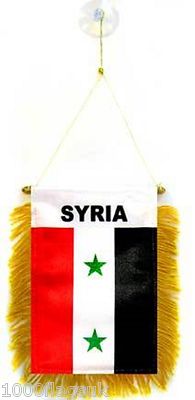 Syria Flag Hanging Car Pennant for Car Window or Rearview Mirror