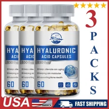 3 Pack Hyaluronic Acid Capsules - for Joint Health and Skin Hydration Anti-Aging