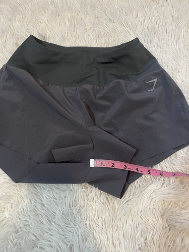 Gymshark Women Small GRAY Logo Training Loose Fit Shorts Unlined - Picture 4 of 6